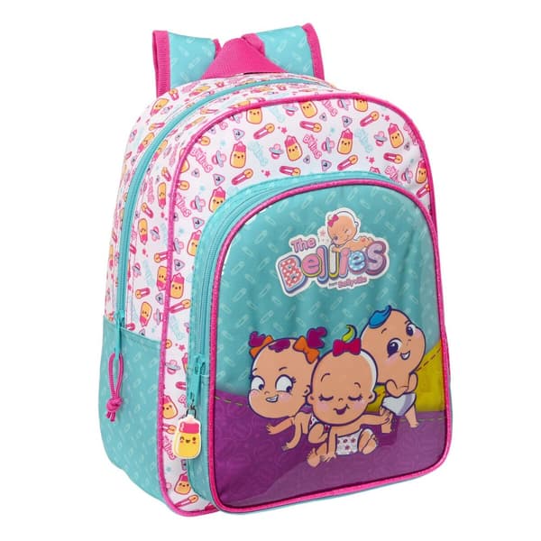 Skolebag The Bellies 26 x 34 x 11 cm Lilla Turkis Hvit