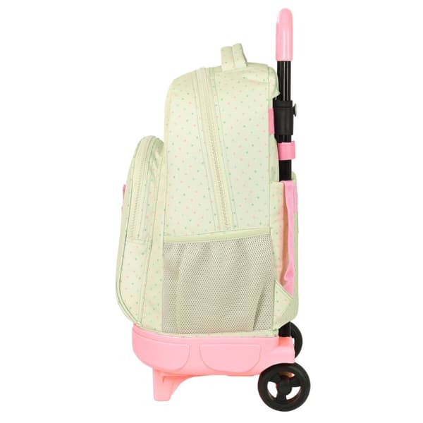 Skolerygsæk med Hjul Glow Lab Magic flow Beige 33 X 45 X 22 cm