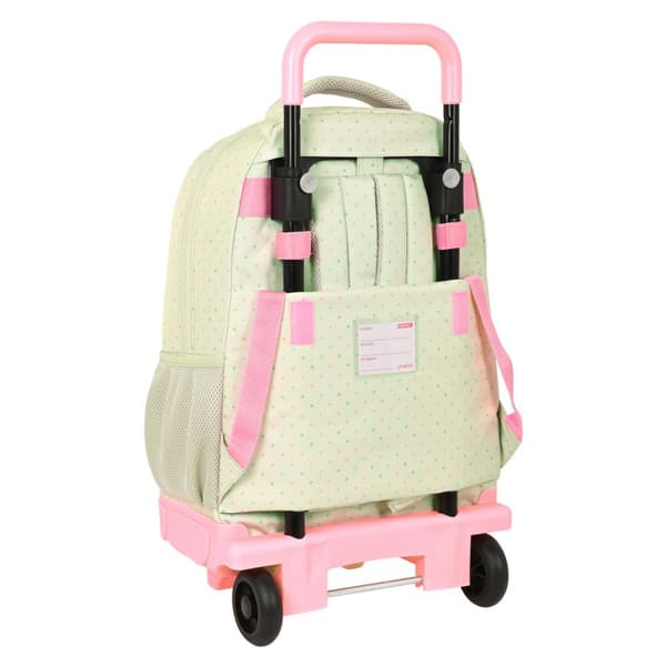 Skolerygsæk med Hjul Glow Lab Magic flow Beige 33 X 45 X 22 cm