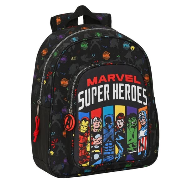 Børnetaske The Avengers Super heroes Sort (27 x 33 x 10 cm)