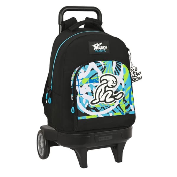 Skolerygsæk med Hjul El Niño Green bali Sort (33 x 45 x 22 cm)