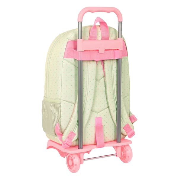 Skolerygsæk med Hjul Glow Lab Magic flow Beige 30 x 46 x 14 cm