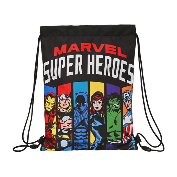 Rygsæk med Snore The Avengers Super heroes Sort (26 x 34 x 1 cm)