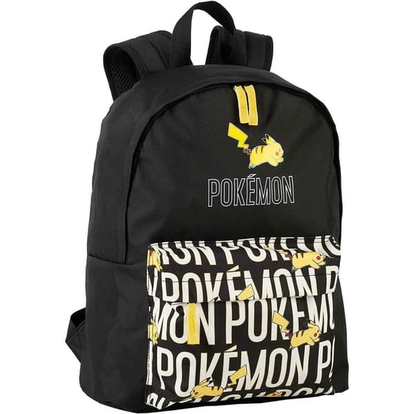 Skoletaske Pokémon Pikachu Sort Kan tilpasses til rygsækvognen Rum til bærbar computer (op til 15.6") 41 x 31 x 13,5 cm (41 x 31