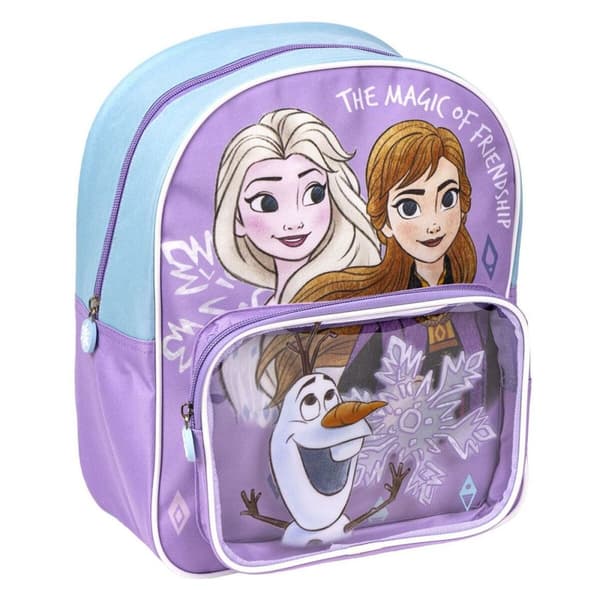 Skoletaske Frozen Gennemsigtig Syren 25 x 30 x 12 cm