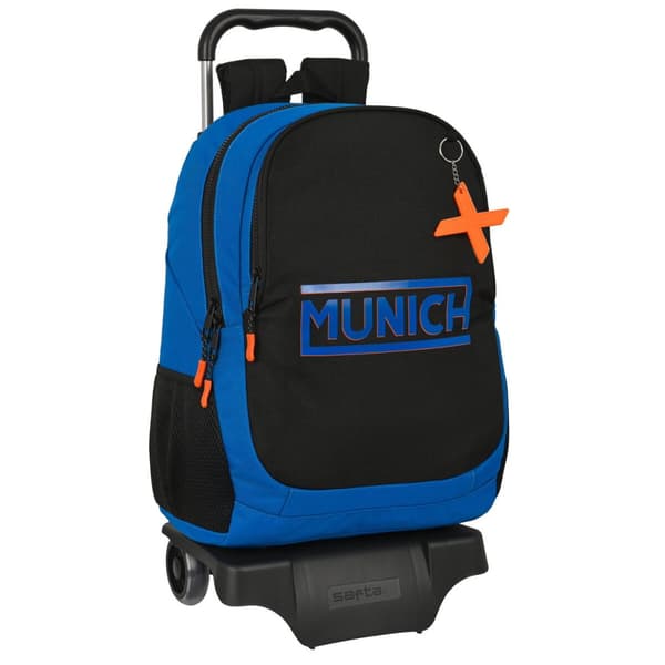 Skolerygsæk med Hjul Munich Submarine Elektrisk blå 32 x 44 x 16 cm
