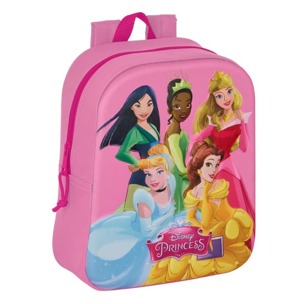 Skoletaske Princesses Disney 3D Pink 22 x 27 x 10 cm