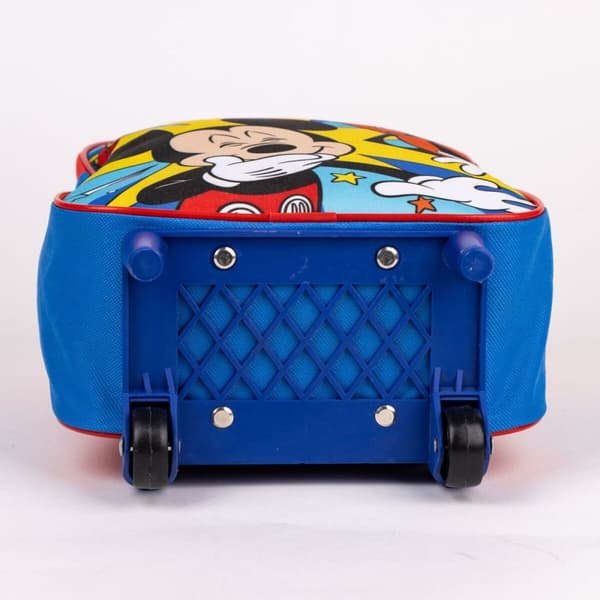 Skolerygsæk med Hjul Mickey Mouse Rød 22 x 10 x 29 cm
