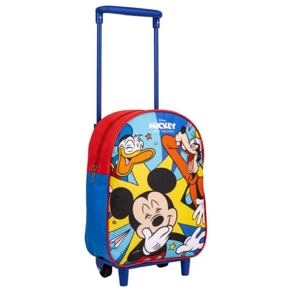 Skolerygsæk med Hjul Mickey Mouse Rød 22 x 10 x 29 cm