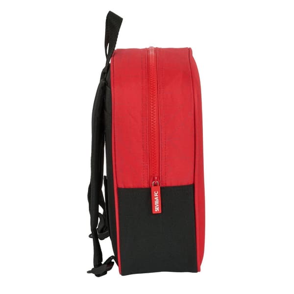 Skoletaske Sevilla Fútbol Club Sort Rød 22 x 27 x 10 cm