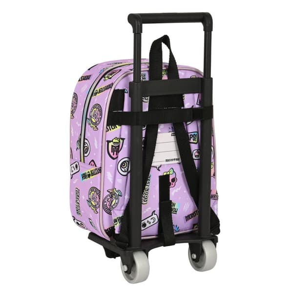 Skolerygsæk med Hjul Monster High Best boos Syren 22 x 27 x 10 cm