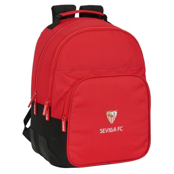 Skoletaske Sevilla Fútbol Club Sort Rød 32 x 42 x 15 cm