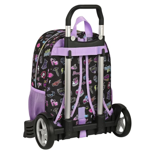 Skolerygsæk med Hjul Monster High Creep Sort 33 x 42 x 14 cm
