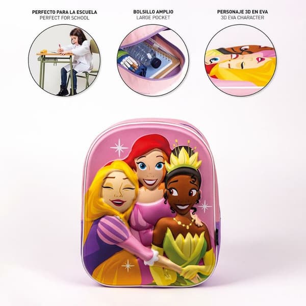 Skoletaske Princesses Disney Pink 25 x 31 x 10 cm