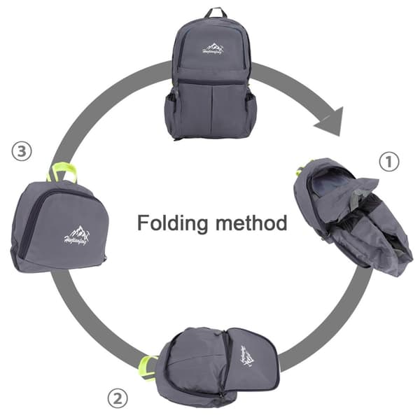 Ryggsekk ultralett ammenleggbar 36L unisex Tursekk vanntett utendørs dagstursekk for camping, fotturer, reiser, klatring og mye mer