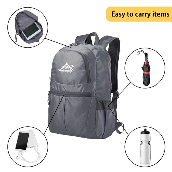 Ryggsekk ultralett ammenleggbar 36L unisex Tursekk vanntett utendørs dagstursekk for camping, fotturer, reiser, klatring og mye mer