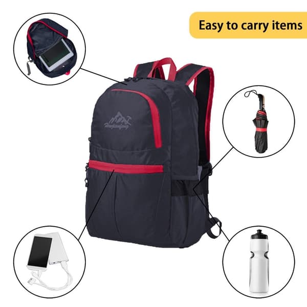 Ryggsekk ultralett ammenleggbar 36L unisex Tursekk vanntett utendørs dagstursekk for camping, fotturer, reiser, klatring og mye mer