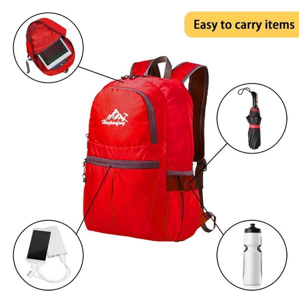 Ryggsekk ultralett ammenleggbar 36L unisex Tursekk vanntett utendørs dagstursekk for camping, fotturer, reiser, klatring og mye mer