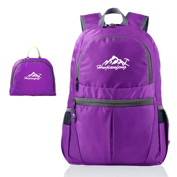 Ryggsekk ultralett ammenleggbar 36L unisex Tursekk vanntett utendørs dagstursekk for camping, fotturer, reiser, klatring og mye mer lilla