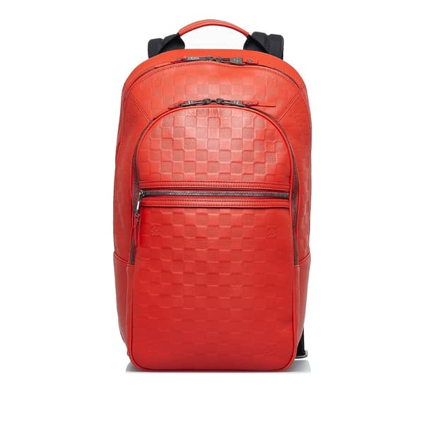 Pre-owned Louis Vuitton Damier Infini Michael Orange