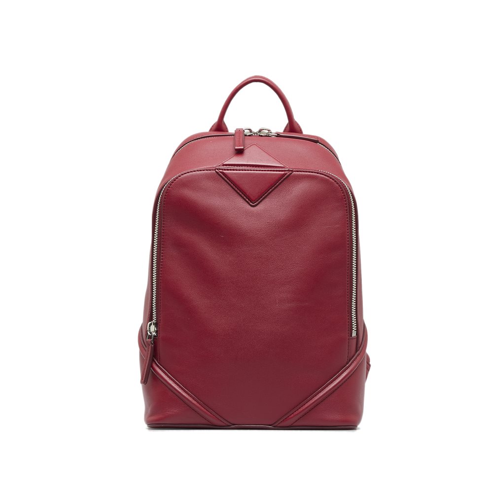 image of Pre-owned MCM Duke Leather Backpack Red