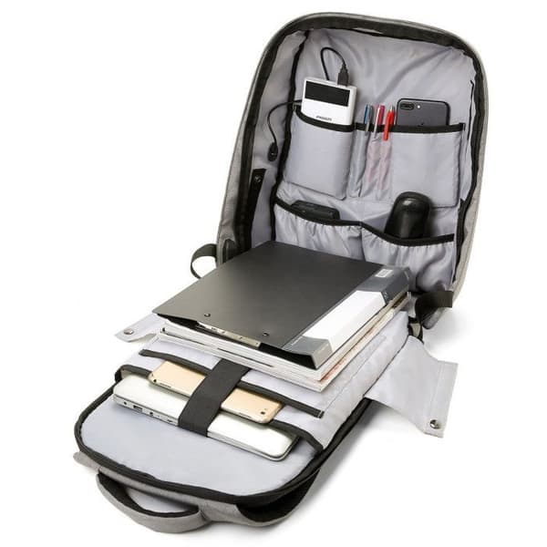 Palisades kopplad stöldskyddsryggsäck 45 cm 008 LJUSGRÅ