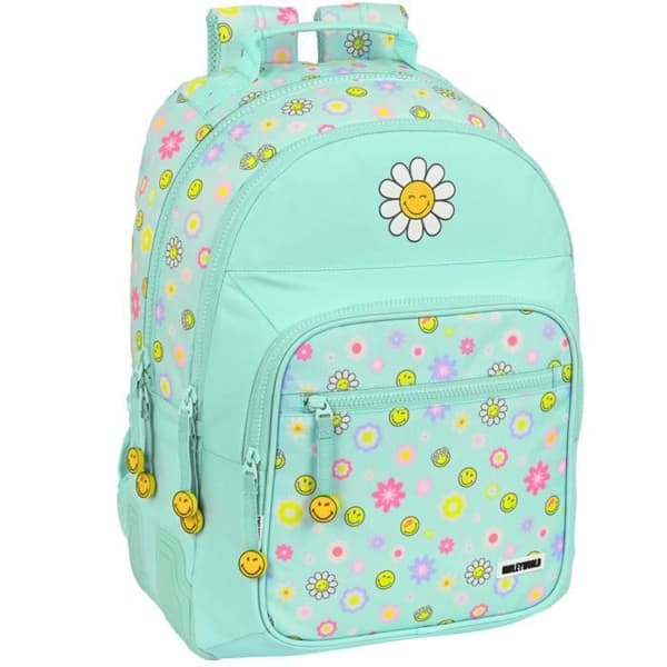 Ryggsäck - SMILEY - Sommarroligt - 42 CM - 2 Fack - Högkvalitativ - Unisex