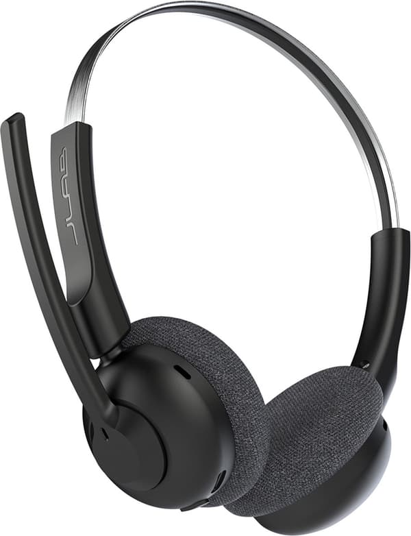 JLab Go Work Pop Headset med mikrofon - Trådløst headset Bluetooth - Støjreducerende mikrofon - 50 timers spilletid