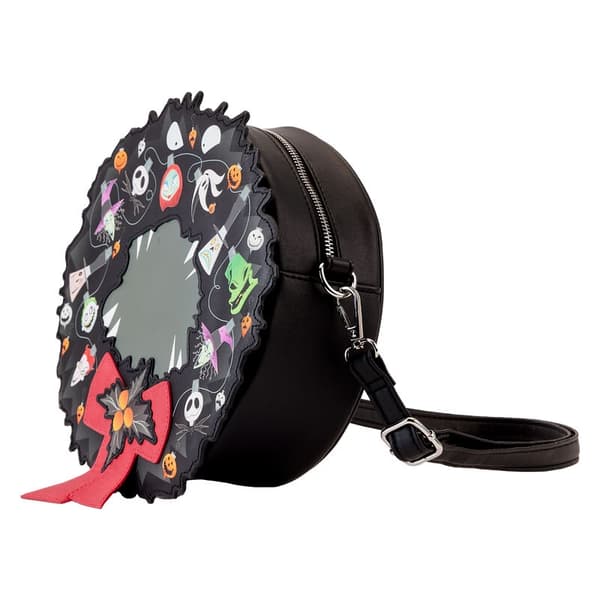 Loungefly Disney Nightmare Before Christmas Wreath String Lights Glow crossbody bag