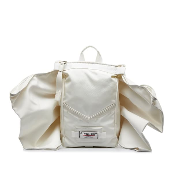 Pre-owned Givenchy Downtown Bow Backpack White