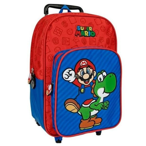 Skolerygsæk med Hjul Super Mario