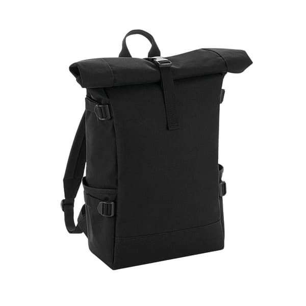 Bagbase Block Roll Top Backpack Black/Black One Size