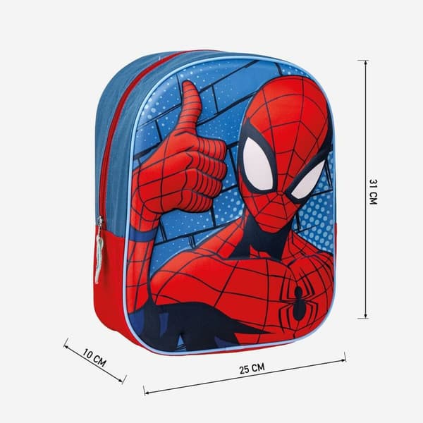 3D Børnetaske Spider-Man Rød Blå 25 x 31 x 10 cm