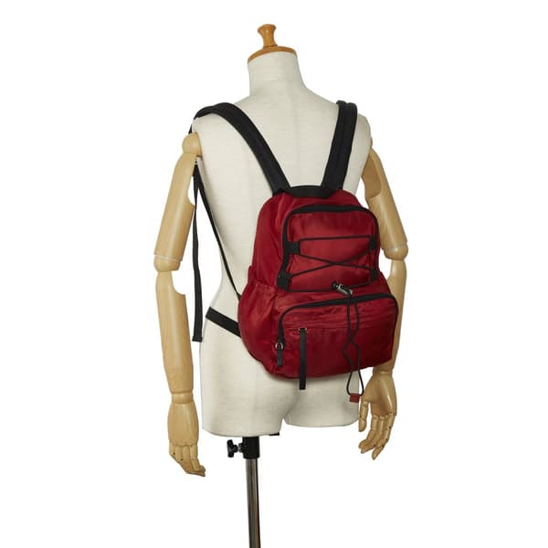 Pre-owned Prada Tessuto Backpack Red