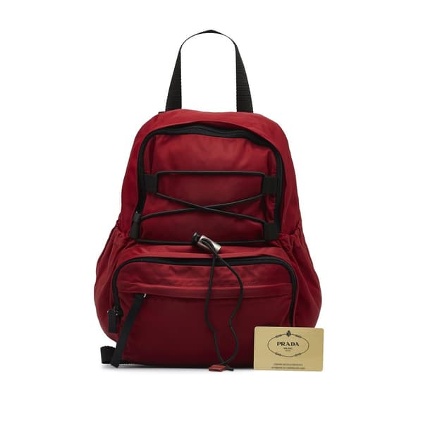 Pre-owned Prada Tessuto Backpack Red