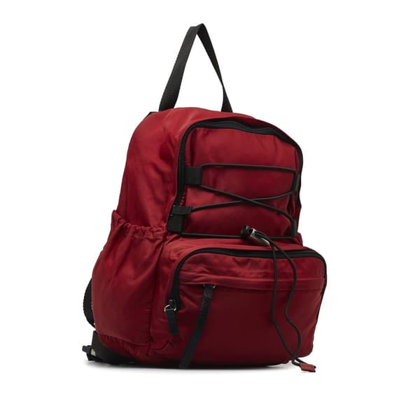 Pre-owned Prada Tessuto Backpack Red