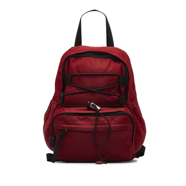 Pre-owned Prada Tessuto Backpack Red