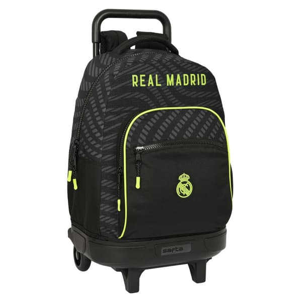 Skolerygsæk med Hjul Real Madrid C.F. Sort (33 x 45 x 22 cm)