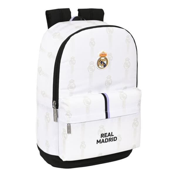 Skoletaske Real Madrid C.F. Sort Hvid (31 x 47 x 15 cm)