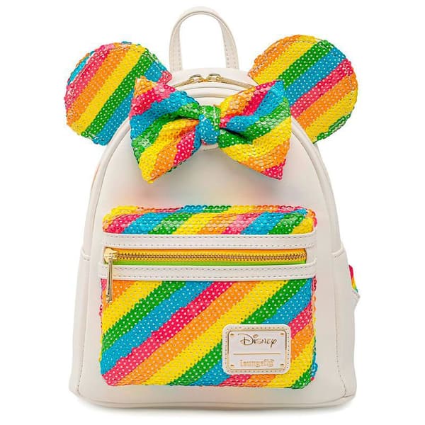 Disney Loungefly Minnie Rainbow 26 Cm Hvid