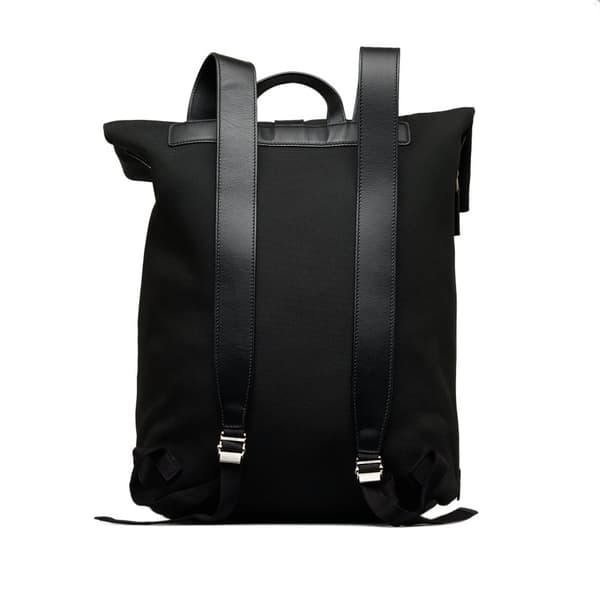 Pre-owned Gucci Web Fold Over Techno Backpack Black