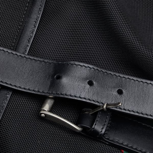 Pre-owned Gucci Web Fold Over Techno Backpack Black