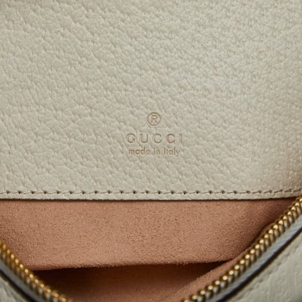 Pre-owned Gucci Mini Leather Round Ophidia Backpack White