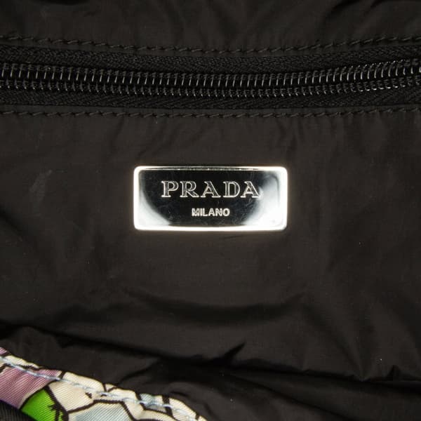 Pre-owned Prada Tessuto Stampato Drawstring Backpack Blue