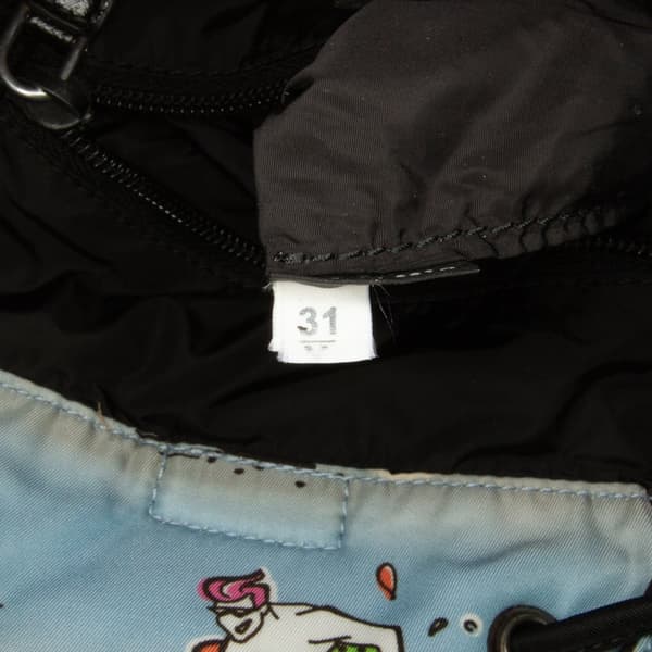Pre-owned Prada Tessuto Stampato Drawstring Backpack Blue