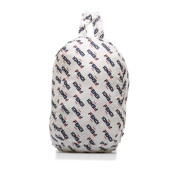 Pre-owned Fendi x Fila Mania Packable Backpack White