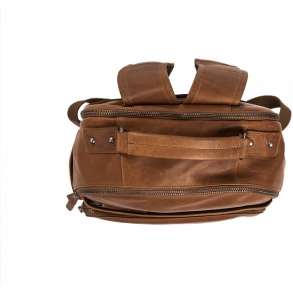 The Chesterfield Brand Austin -ryggsäck för 14-tums bärbar dator, konjak