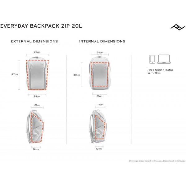 Peak Design Everyday Backpack Zip 20L -dagsryggsäck, svart