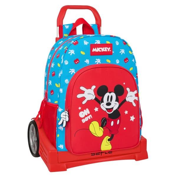 Reppu pyörillä Mickey Mouse Clubhouse Fantastic Sininen Punainen 33 x 42 x 14 cm