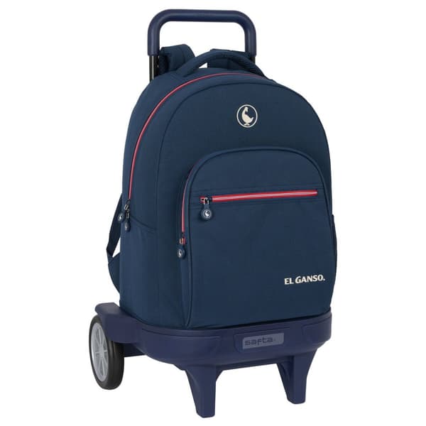 Skolerygsæk med Hjul El Ganso Classic Marineblå 33 X 45 X 22 cm